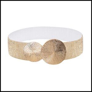 Wide Stretch Cinch Belt Elastic Vintage Minimal Retro Style Adjustable Waistband